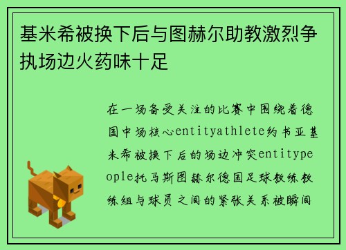 基米希被换下后与图赫尔助教激烈争执场边火药味十足